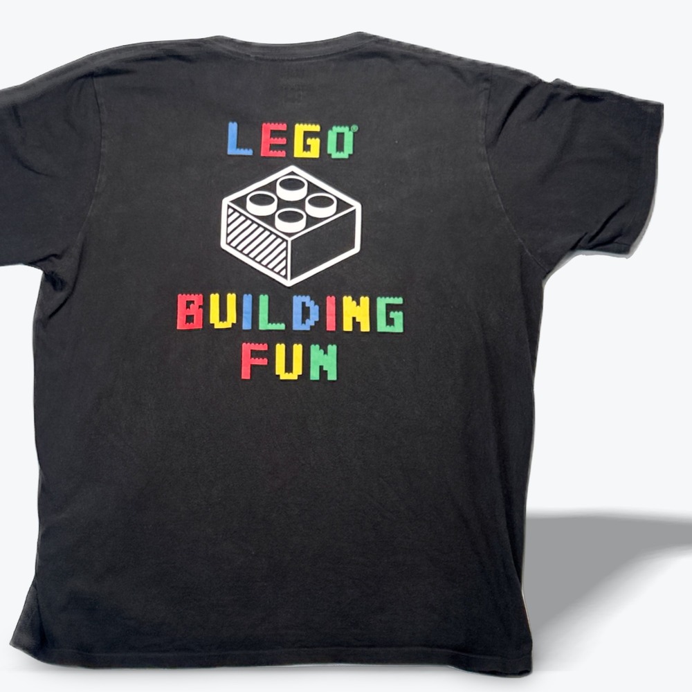 Uniqlo UT Pocket T Shirt Lego Building Fun Graphic Mens XL Black 341-403778